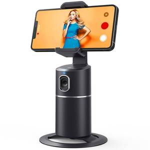 lot 19563 image: camrola Auto Face Tracking Phone Holder, No App Required, 360° Rotation Face Body Phone Tracking Tripod Smart Shooting Camera Mount for Live Vlog Streaming Video, Rechargeable Battery-Black - Retail $24
