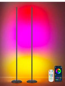 lot 19587 image: RGB LED Floor Lamp Set with Remote Control - Retail $45