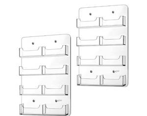 lot 19597 image: Clear Acrylic Business Card Holders Wall Mount Set - Retail $15