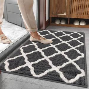lot 19606 image: SHACOS Dirt Trapper Door Mats 24x36 Indoor Washable Doormats Non Slip Front Door Entryway Rug Entrance Entry Rugs and Mats for Kitchen Laundry Room, Dark Grey - Retail $19