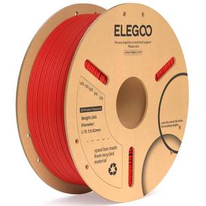 lot 28093 image: ELEGOO PLA Plus Filament 1.75mm Red 1KG, PLA Tougher and Stronger 3D Printer Filament Pro Dimensional Accuracy - 0.02mm, 1kg Spool(2.2lbs) Fits for Most FDM 3D Printers - Retail $20