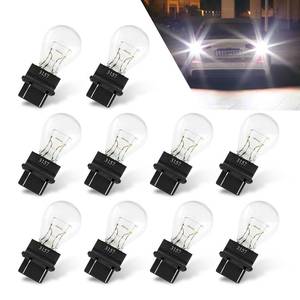 lot 28118 image: Leechio 10 PCS Car Brake Halogen Light,3157 12V 215W Waterproof Shock Resistant Dual Signal Bulb, Plug Play Tail Replacement Light Bulb, Suitable for Most Cars (White)