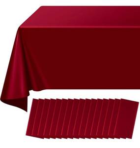 lot 42679 image: Burgundy Plastic Tablecloths Bulk Pack - Retail $12