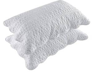 lot 42682 image: Quilted Pillow Shams with Scalloped Edges Set of 2 - Retail $20