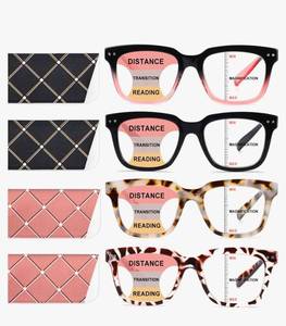 lot 42685 image: Progressive Multifocal Reading Glasses Set of 4 with Cases 1.75 - Retail $25