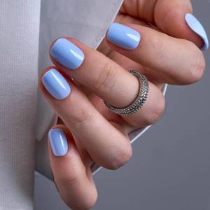 lot 43070 image: CurvLife Soft Gel Press On Nails Square, Long-Lasting 32Pcs 16Size Reusable Stick On Fake Nails Kit with Glue Tabs, Glossy Salon-Style Manicure for Women Teens Beginners, At-Home (Sky Charm) - Retail $13