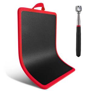 lot 43088 image: Flexible Magnetic Tool Mat with handles, 12.8 x9.5 Non-Slip Magnetic Tool Organizer & &Telescoping Magnetic Tool, Magnetic Tool Mat for Mechanics, Garage, Workshop & Auto Repair(Red) - Retail $30