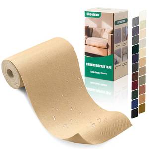 lot 43089 image: Gheeidau Canvas Repair Tape 4x70 Inch Waterproof Self-Adhesive Fabric Repair Patch for Repairing Boat Covers,Tents,Patio Umbrellas,Car Seats,Luggage,Sofas.(Beige Yellow) - Retail $12