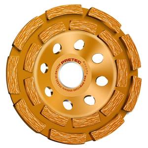 lot 43103 image: PRETEC 4 12 inch Concrete Grinding Wheel, 18-Segment Double Row Diamond Grinding Wheel with 78 Arbor for Angle Grinder, Diamond Grinding Wheel for Polishing Concrete, Marble, Granite - Retail $15