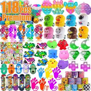 lot 43112 image: 128 Pcs Party Favors for Kids Easter Egg Fillers,Fidget Treasure Box Toys, Classroom Prizes, Pinata Filler Goodie Bag Stuffers, Treasure Chest Carnival Prizes, Prize Box Bulk Toys for Boys Girls 4-8 - Retail $10