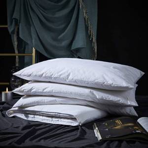 lot 60538 image: Three Geese Adjustable Layer Goose Feather Pillow,Assemblable Bed Pillow,100% Soft Cotton Cover,Good for Side and Back Stomach Sleeper,King Size,Packaging Include 1 Pillow. - Retail $60