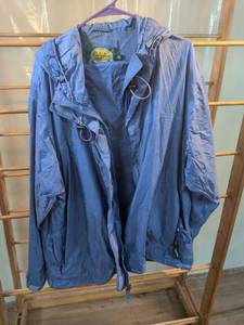 lot 67 image: Cabelas Womens Blue Nylon Windbreaker Jacket and pants 2XL