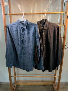 lot 102 image: Perry Ellis & Bugatchi Uomo Mens Long Sleeve Button-Down Shirts - Set of 2
