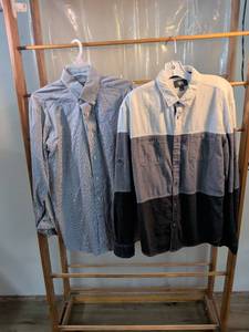 lot 103 image: Rock & Republic Color Block Denim Button-Up Shirt