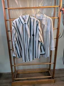 lot 111 image: Lot of 2 Womens Plus Size Striped Button-Down Shirts