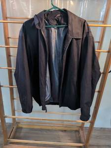 lot 137 image: Black Zip-Up Bomber Jacket with Satin Lining