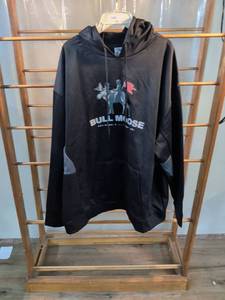 lot 139 image: Bull Moose Retirement Planning Co. Black Graphic Hoodie 3XL