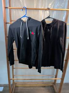 lot 142 image: On Fire Black Embroidered Hoodie & Black Zip-Up Hoodie Set Size M