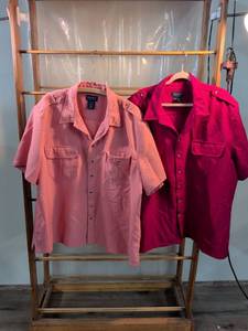 lot 170 image: John Blair Mens Short Sleeve Button-Up Shirts - Set of 2 (3XL)