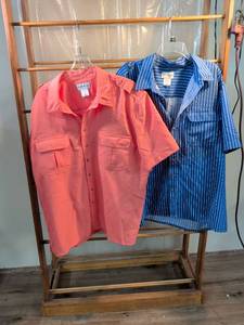 lot 172 image: John Blair Mens Short Sleeve Button-Up Shirts 3XL - Set of 2