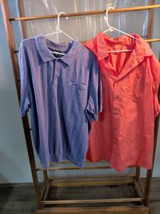 lot 182 image: KingSize Mens Big & Tall Short Sleeve Shirts Bundle 3XL - Set of 2