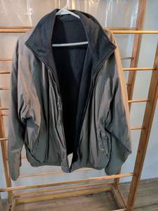 lot 197 image: Olive Green Reversible Fleece-Lined Zip-Up Jacket