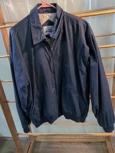 lot 198 image: Boeing Logo Navy Blue Zip-Up Harrington Jacket - Size Large