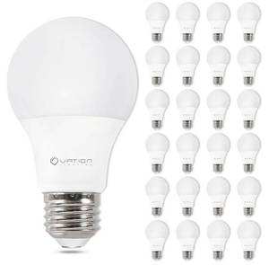 lot 27611 image: LIGHTING A19 LED Light Bulbs 3000K Warm White, 60 Watt Equivalent, Efficient 8.5Watt, 800 Lumens, E26 Medium Base, Non-Dimmable, ETLUL Listed, 24 Pack - Retail $21