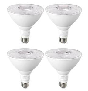 lot 27618 image: PAR38 Flood Lights Outdoor Bulb, Dimmable LED Flood Light Bulbs, 1800LM, 18W Equivalent 120W, Weatherproof LED Light Bulb for Backyard, Garage, Porch, Garden, 5000K Daylight, E26, 4 Pack - Retail $22