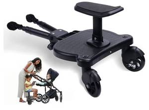 lot 27629 image: Universal Stroller Board with Detachable Seat  2 in 1 Sit and Stand Toddler Stroller Seat Attachment  Stroller Board Attachment for Toddler  Holds Children Up to 55 LBs - Retail $60