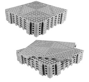 lot 27636 image: 12PCS Drainage Interlocking Floor Tiles 11.8 x 11.8, Modular Interlocking Cushion Soft PVC Floor Non-Slip Splicing Waterproof Mat for Pool, Shower, Patio, Balcony, Bathroom, Kitchen, Yard - Retail $28