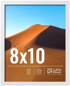 lot 27651 image: 8x10 Picture Frame for Wall Display,8x10 White Picture Frame with HD Plexiglas, 12 Pack. - Retail $40