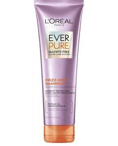 lot 27666 image: LOreal Paris Sulfate Free Frizz Defy Shampoo, Frizz Control Hair Care with Marula Oil, EverPure, 8.5 Fl Oz  - Retail $11