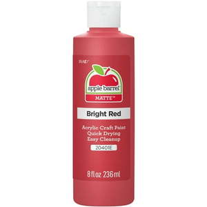 lot 27670 image: Apple Barrel Acrylic Craft Paint  Matte Finish  Bright Red  8 fl oz - Retail $5