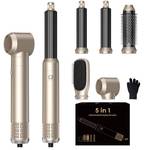 Blow Dryer Brush Set 5 in 1, Hot Air Styler Negative Ionic Low-Temp Hair Care Air Curling Wrap, Round Brush Dryer & Curling Iron for Dry Volumize Straight Curl, 100-120V - Retail: $54