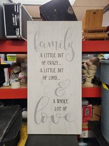 lot 1011 image: Family Quote Decorative Wood Wall Sign