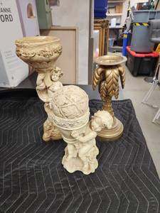 lot 1021 image: Cherub Figurine Candle Holders Set of 2