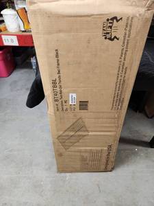 lot 1025 image: Walker Edison Twin Roll-Out Metal Trundle Bed Frame - Black