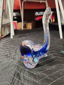 lot 1059 image: Art Glass Elephant Figurine with Millefiori Accents