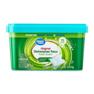 lot 2243 image: Great Value Automatic Dishwasher Pacs  Fresh Scent  78 Count New