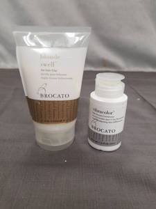 lot 2262 image: Brocato Blonde Swell Fat Hair Clay & Vibracolor Fade Prevent Conditioner Set