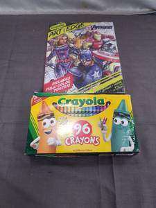lot 2299 image: Crayola Art with Edge Marvel Avengers Endgame Coloring Book & 96 Crayons Set