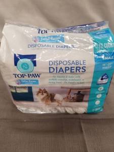 lot 2303 image: Top Paw Cotton Blossom Scented Disposable Dog Diapers Small 12 Count