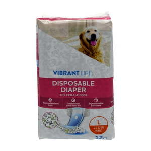 lot 2305 image: Vibrant Life Dog Diapers - Lg 12ct