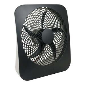 lot 2316 image: Treva 10 inch Battery Powered Portable 2 Speed Table Fan with Adapter  Black