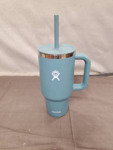 lot 2351 image: Hydro Flask 32 oz All Around Travel Tumbler with Handle and Straw in Light Blue