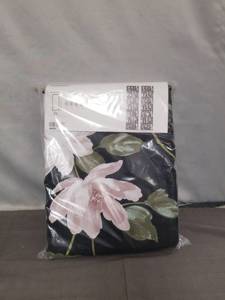 lot 2386 image: IKEA ROSENMOTT Curtains 2 Panels Floral Dark Background 145x250cm