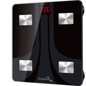 lot 5720 image: EnerPlex Fit 2020 Model Body Fat Scale, Weight Scales Digital Smart Body Composition Wireless Analyzer BMI Scale Health Monitor with Smartphone APP, 396 lbs Black