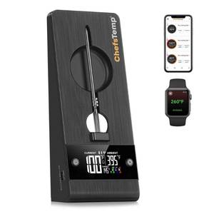 lot 5723 image: ChefsTemp ProTemp 2 Plus Needle Probe Wireless Meat Thermometer with Temperature Controller Unlimited Range Bluetooth & WiFi Enabled Smart Cooking Smoker Grilling BBQ Oven Kitchen (Stand  1 Probe)