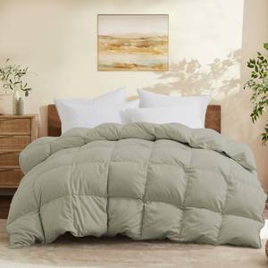 lot 5741 image: Joysoul Queen Size Down Comforter - All Season Ultra Soft Goose Down & Feather Fiber Fill, Luxury Hotel Sage Green Duvet Insert with Corner Tabs (88 X 88)